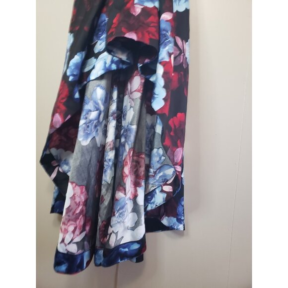 Speechless Juniors 3 Strapless Formal Dress High Low Bold Floral Red Blue Prom - Picture 3 of 5